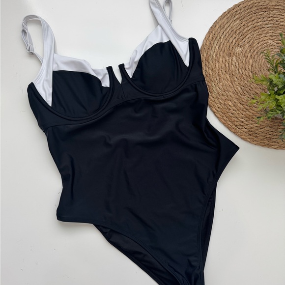 CUPSHE x JoJo Audrey V-Wire Colorblock One-Piece Swimsuit Size XL - Picture 5 of 12